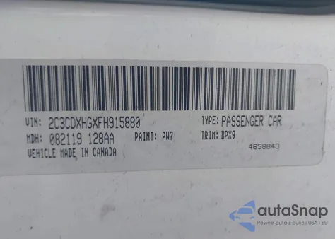 2015 Dodge Charger Sxt from USA, damaged, VIN 2C3CDXHGXFH915880